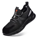 Steel Toe Indestructible Shoes Men Women Lightweight Puncture Resistant Breathable Safety Work Shoes Sneakers for Construction Working Green