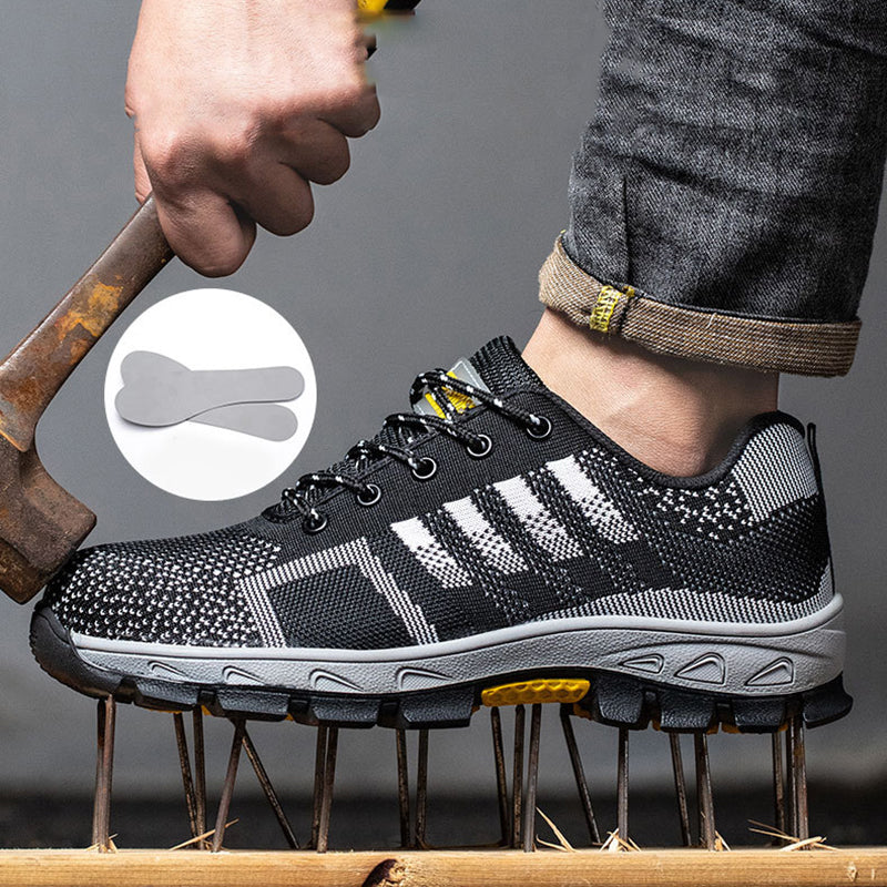 Steel Toe Shoes Lightweight Breathable Air Cushioned Indestructible Construction Industrial Work Safety Sneakers