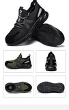 Steel Toe Indestructible Shoes Men Women Lightweight Puncture Resistant Breathable Safety Work Shoes Sneakers for Construction Working Green