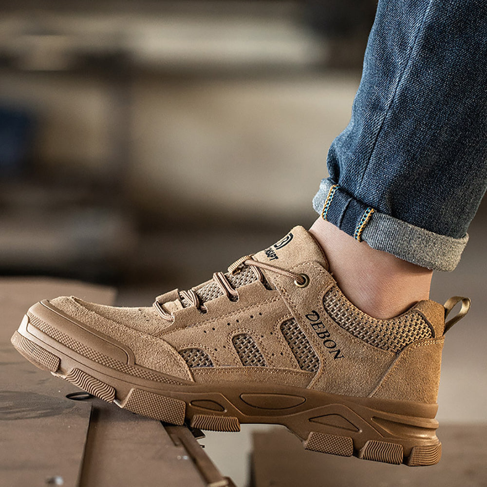 Steel Toe Work Safety Utility Shoes Resistant Comfortable Indestructible Industrial Breathable Chunky Soled Non Puncture Sneakers