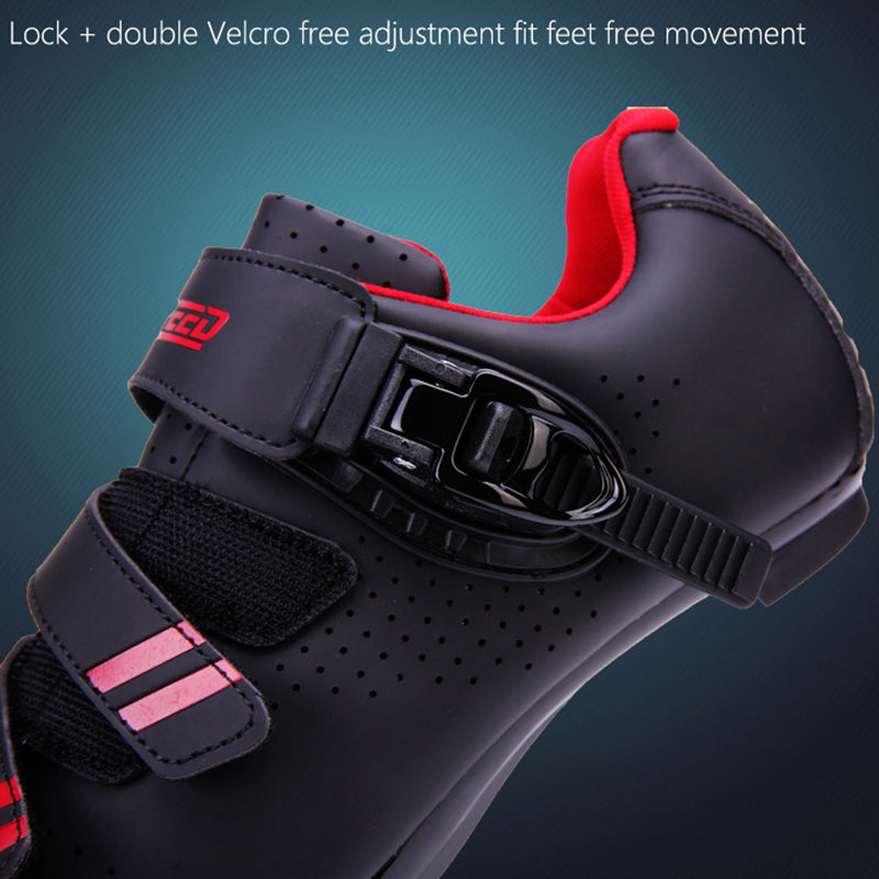 Chaussures de cyclisme unisexes larges compatibles avec les cales Look Delta/SPD - 2 sangles - Chaussures de vélo de route/d'intérieur à clipser pour hommes et femmes