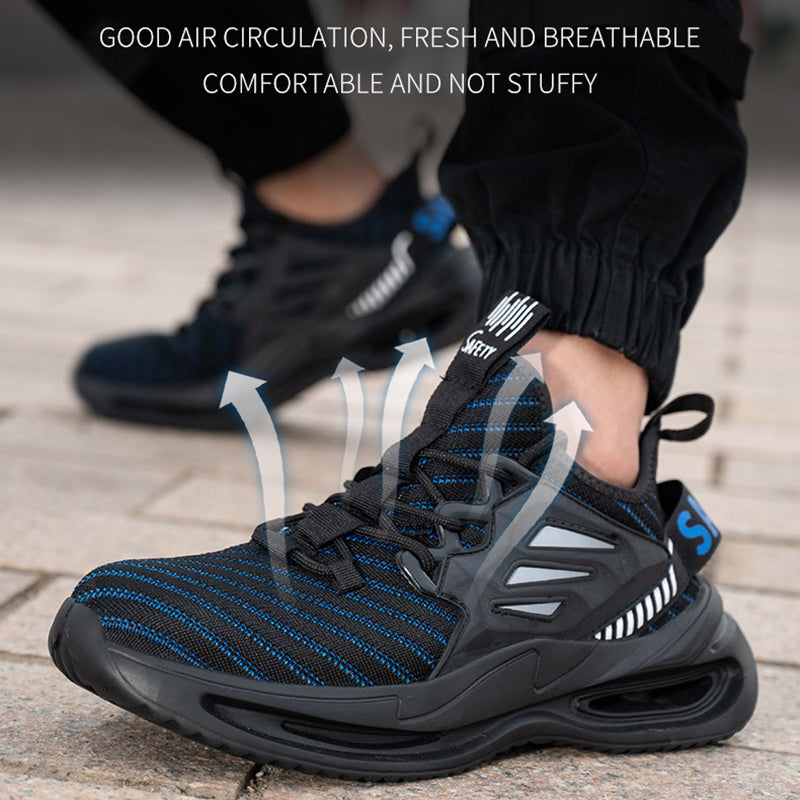 Steel Toe Shoes for Men Lightweight Comfortable Breathable Puncture Proof Slip Resistant Indestructible Construction Industrial Safety Work Sneakers