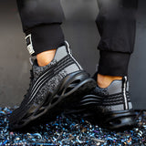 Steel Toe Wide Sneakers for Men Women Lightweight Safety Breathable Slip on Work Shoe