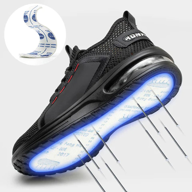 Steel Toe Shoes for Men Work Shoes Steel Toe Sneakers Puncture Safety Lightweight Proof Non Slip Composite Indestructible Toe Work Shoes