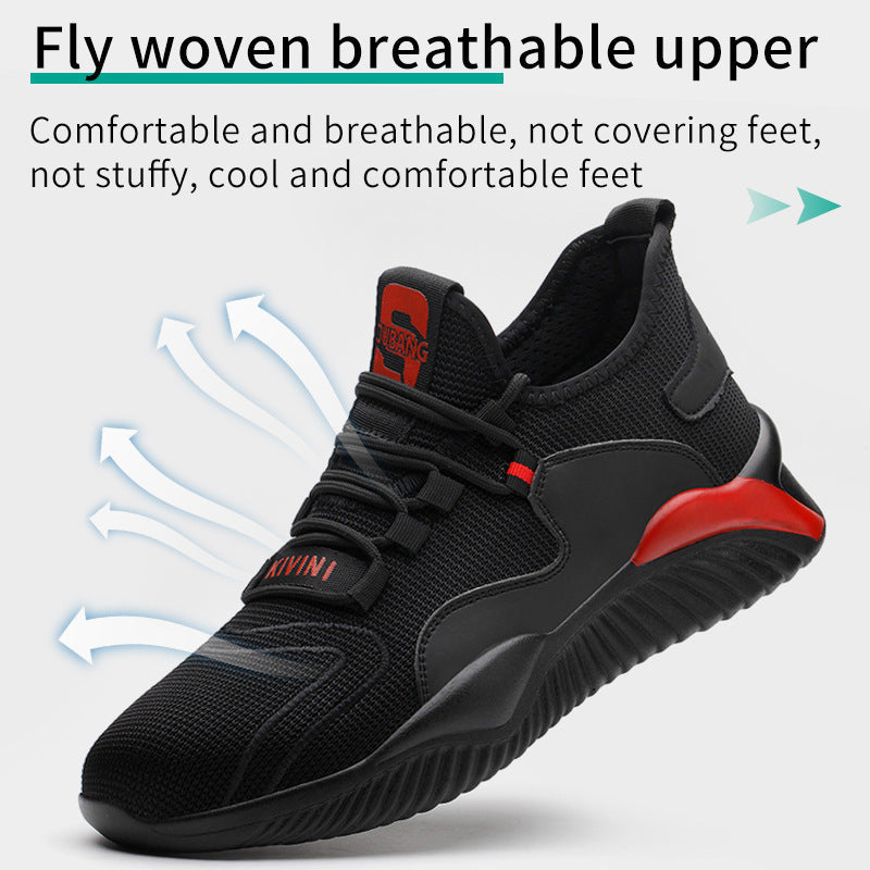 Steel Toe Shoes for Men Women, Anti Slip Safety Shoes Breathable Lightweight Puncture Proof Work Sneakers