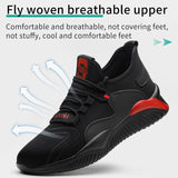 Steel Toe Shoes for Men Women, Anti Slip Safety Shoes Breathable Lightweight Puncture Proof Work Sneakers