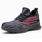 Steel Toe Shoes for Men Work Shoes Safety Sneakers Air Cushion Lightweight Slip Resistant Puncture Proof Industrial Construction Shoes