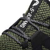 Steel Toe Indestructible Shoes Men Women Lightweight Puncture Resistant Breathable Safety Work Shoes Sneakers for Construction Working Green