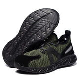 Steel Toe Indestructible Shoes Men Women Lightweight Puncture Resistant Breathable Safety Work Shoes Sneakers for Construction Working Green