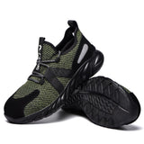 Steel Toe Indestructible Shoes Men Women Lightweight Puncture Resistant Breathable Safety Work Shoes Sneakers for Construction Working Green