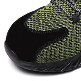 Steel Toe Indestructible Shoes Men Women Lightweight Puncture Resistant Breathable Safety Work Shoes Sneakers for Construction Working Green