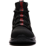 Sneakers for Men Women Lightweight Construction Safety Shoes Comfortable Puncture Proof Slip On Indestructible Steel Toe Work Shoes Black