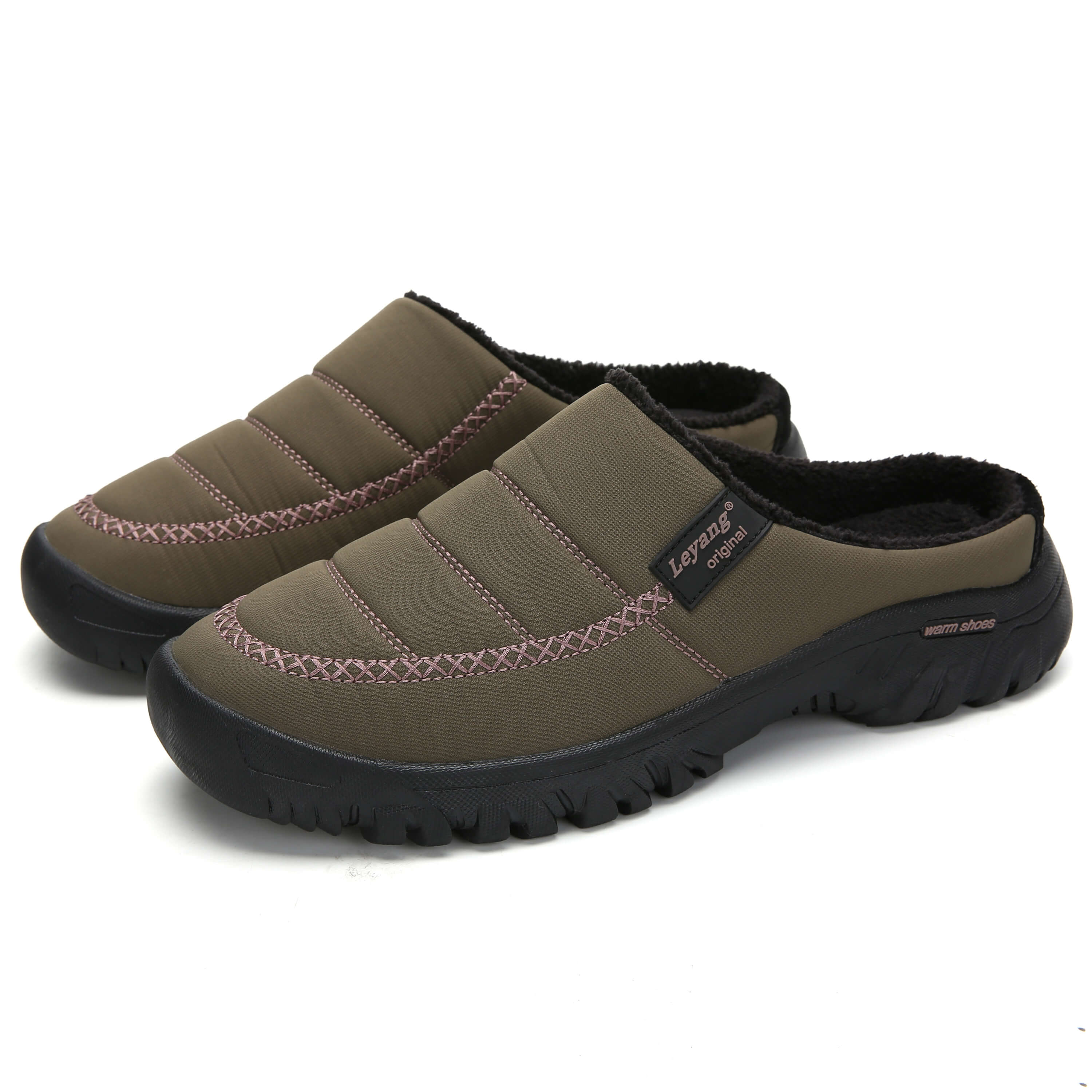 Men's Women's Warm Cotton Knit Memory Foam water proof Slippers Soft House Slippers with Anti Slip Sole
