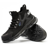Steel Toe Sneakers for Men Women Indestructible Work Shoes Lightweight Comfortable Safety Sneakers Slip-Resistant Indestructible Composite Toe Shoes for Construction Industrial