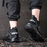 Steel Toe Sneakers for Men Women Indestructible Work Shoes Lightweight Comfortable Safety Sneakers Slip-Resistant Indestructible Composite Toe Shoes for Construction Industrial