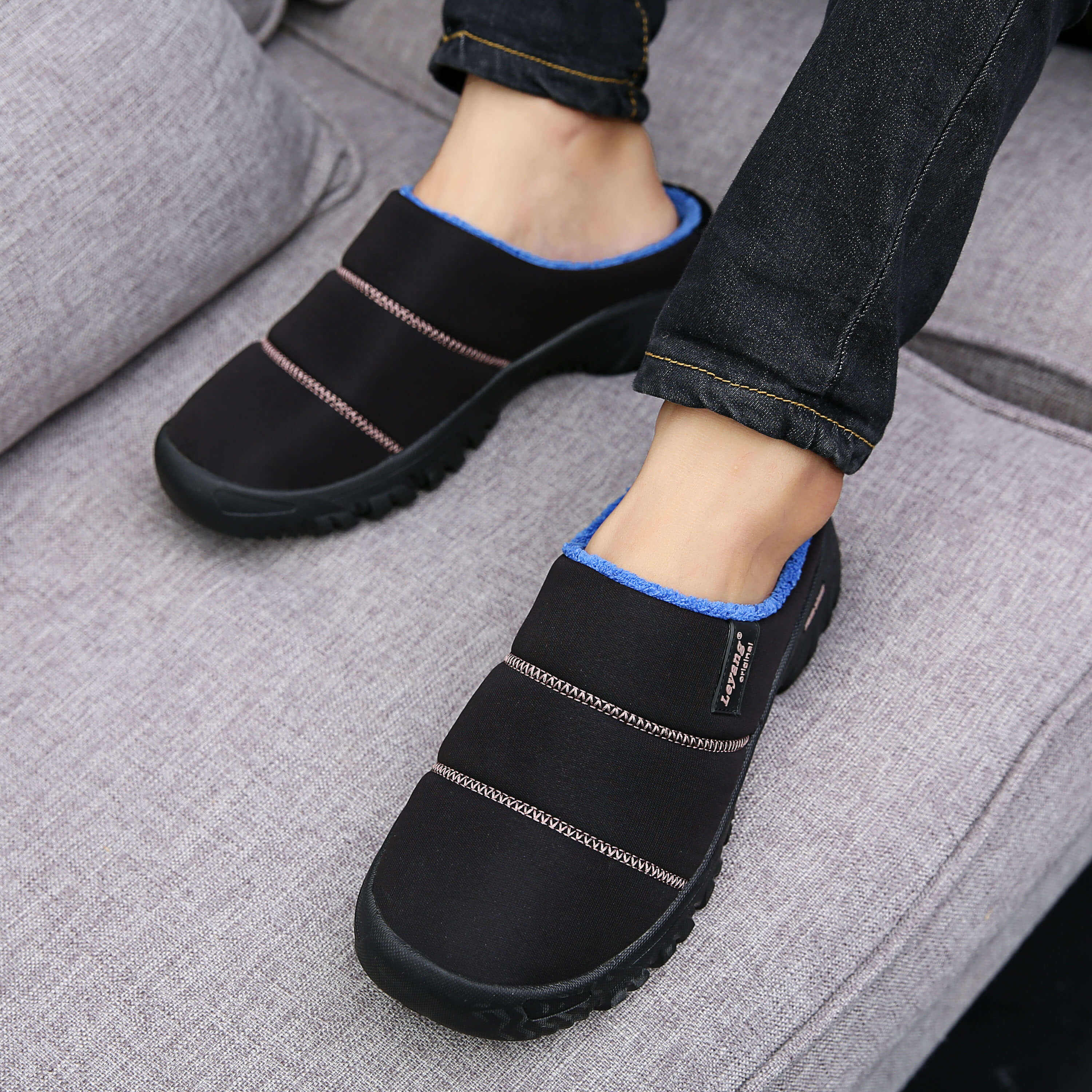Unisex Men's and Women's Memory Foam Slippers Comfort Knitted Cotton-blend House Shoes Indoor & Outdoor