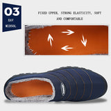 Men's Cozy Memory Foam  Suede Slippers with Fuzzy Plush Wool-Like Lining,  Indoor Outdoor Anti-Skid Rubber Sole