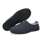 Men's Cozy Memory Foam  Suede Slippers with Fuzzy Plush Wool-Like Lining,  Indoor Outdoor Anti-Skid Rubber Sole