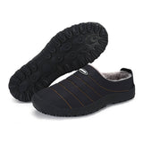 Men's Cozy Memory Foam  Suede Slippers with Fuzzy Plush Wool-Like Lining,  Indoor Outdoor Anti-Skid Rubber Sole