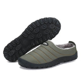Men's Cozy Memory Foam  Suede Slippers with Fuzzy Plush Wool-Like Lining,  Indoor Outdoor Anti-Skid Rubber Sole