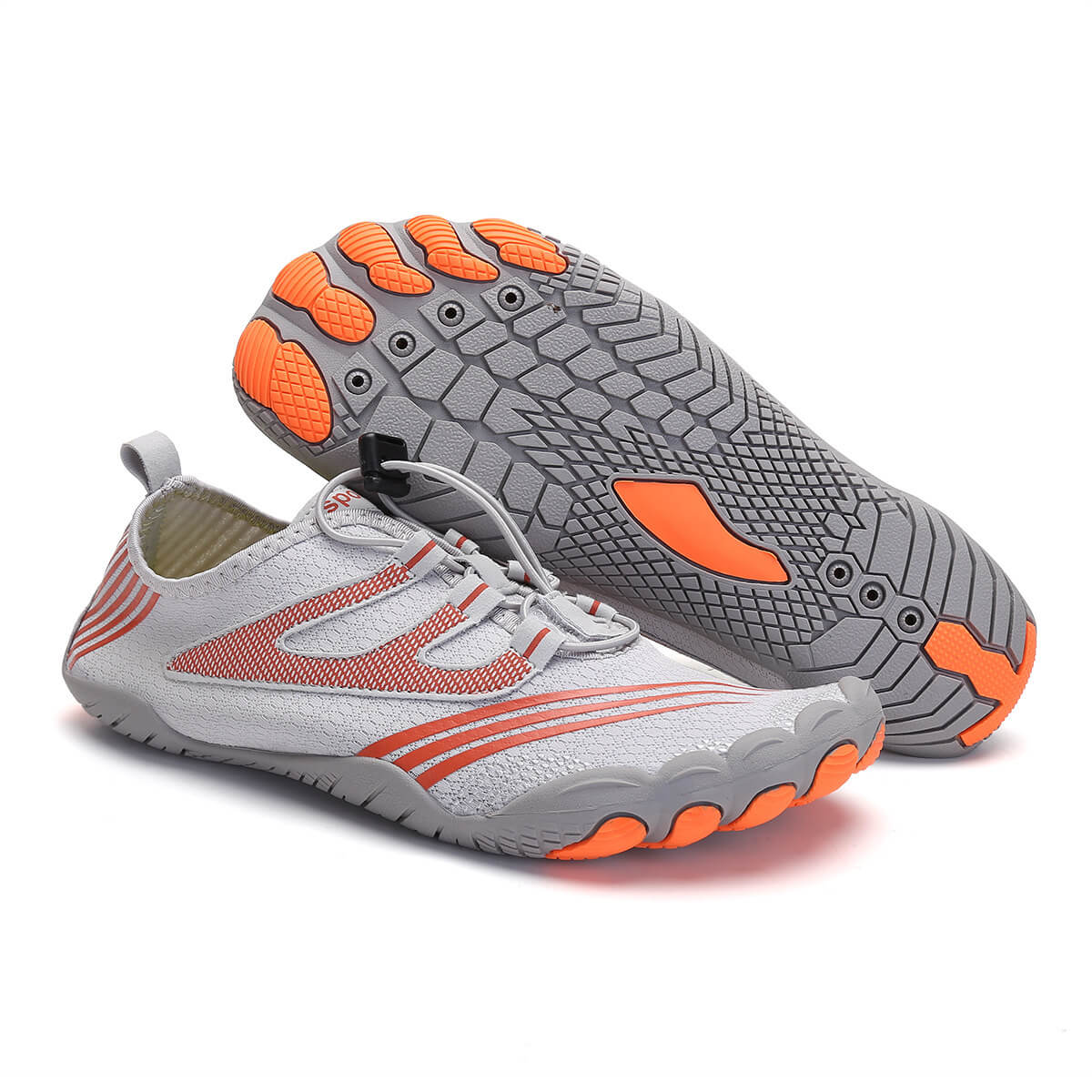 Men's Water Sports Shoes Quick-Drying Beach Swimming Shoes Barefoot Swimming Pool Socks Surf Diving Outdoor Hiking Water Sports Shoes-Gray