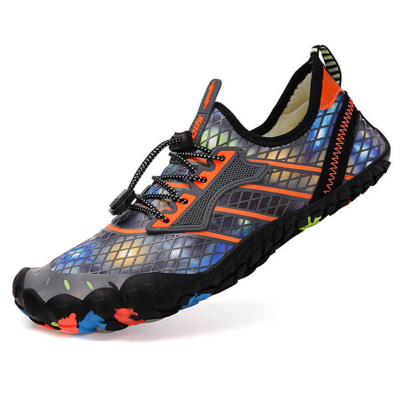 Water Shoes Swim Surf Shoes Beach Pool Shoes Wide Toe Hiking Water Sneakers Quick Dry Aqua Shoes for Men and Women-Orange