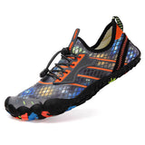 Water Shoes Swim Surf Shoes Beach Pool Shoes Wide Toe Hiking Water Sneakers Quick Dry Aqua Shoes for Men and Women-Orange