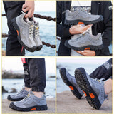 Zapatos con punta de acero indestructibles para hombres y mujeres, zapatos de seguridad para el trabajo, zapatillas de construcción industrial