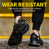 Zapatos con punta de acero para hombres y mujeres, cómodos, livianos, a prueba de perforaciones, antideslizantes, indestructibles, para trabajos de construcción, zapatillas utilitarias