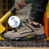 Zapatos con punta de acero para hombres y mujeres, amortiguación, cómodos, ligeros, transpirables, antideslizantes, indestructibles, para construcción industrial, zapatillas de seguridad