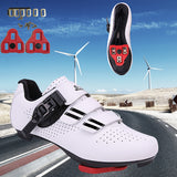 Zapatillas de ciclismo unisex anchas compatibles con calas Look Delta/SPD, 2 correas, con clip, para ciclismo de carretera o de interior, para hombre y mujer