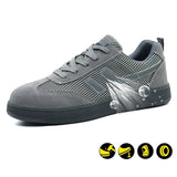 Steel Toe Shoes for Men and Women Comfortable Lightweight Work Safety Puncture Proof Slip Resistant Indestructible Sneakers Construction