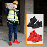 Unisex Safety Shoes with Steel Toe Top, Puncture Proof Work Sneakers for Men and Women, Slip Resistant Shoes for Work and Daily Wear