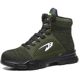 Steel Toe Indestructible Shoes Men Women Lightweight Puncture Resistant Safety Work Shoes Sneakers for Construction Working Breathable - Green / Men US 6 | EU38 | UK5.5